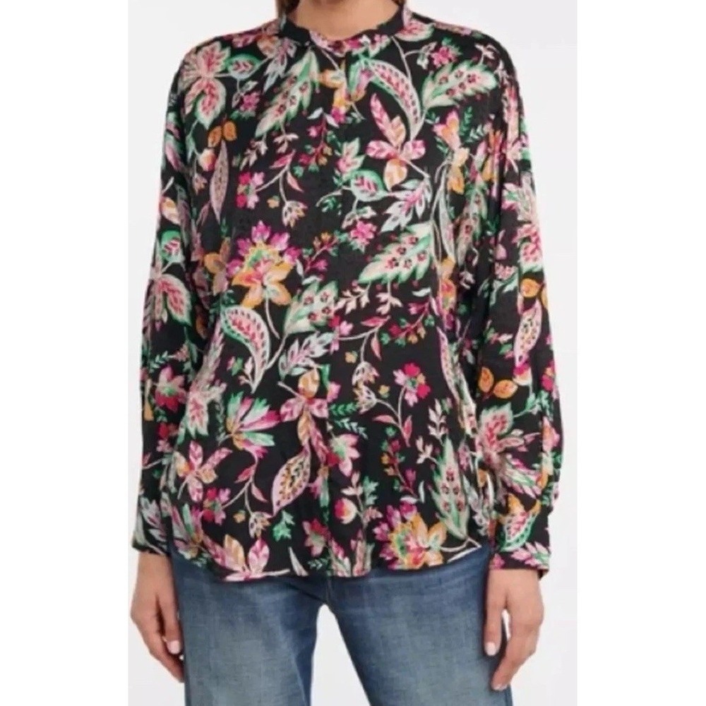 Étoile Isabel Marant Blouse button up  long sleeve floral print Size 2 FR 34